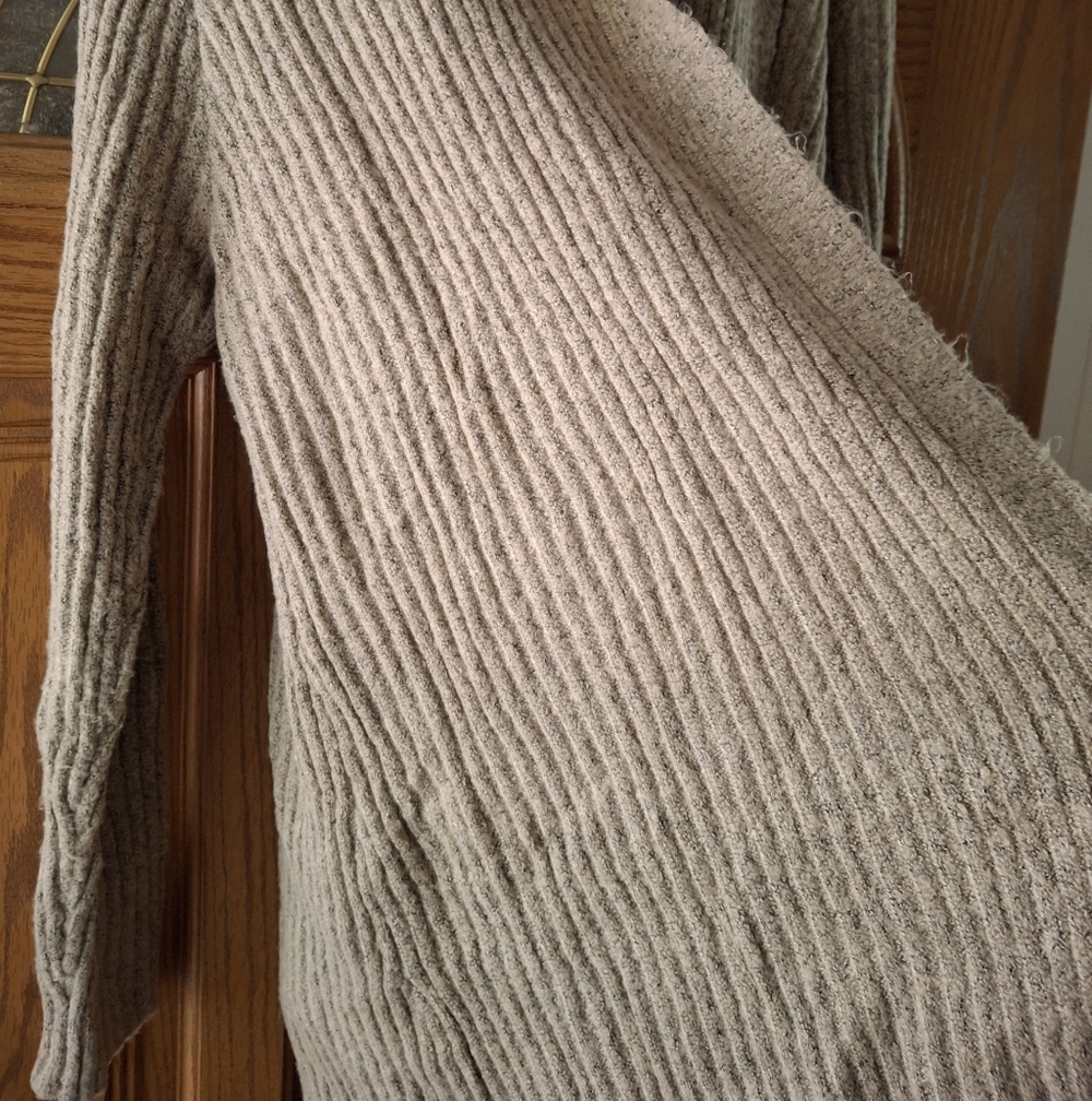 Fashion Nova Ribbed Hooded Cardigan in Taupe - Picture 4 of 6